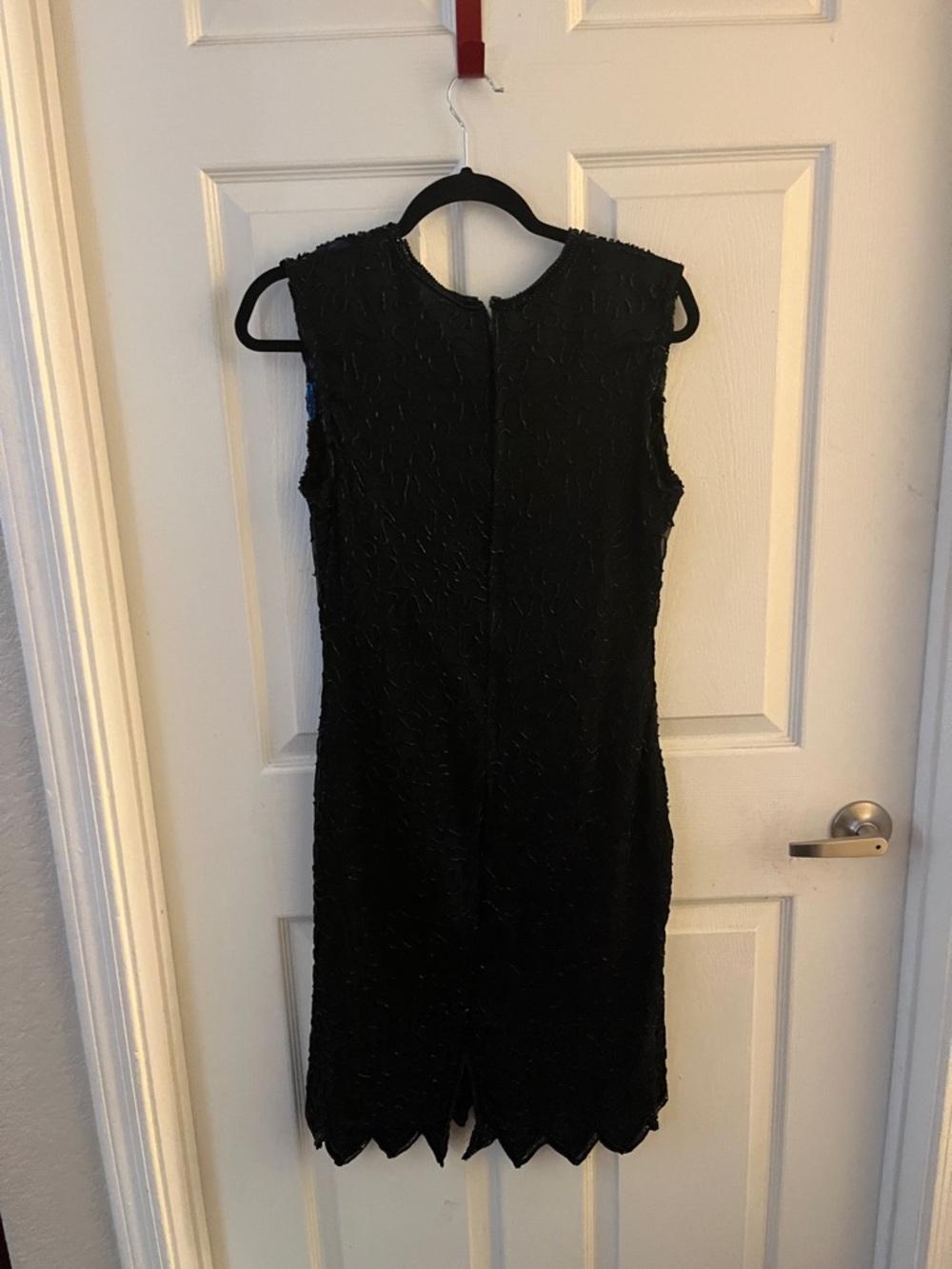 Laurence Kazar Black Sequin Fringe Cocktail Dress - Picture 13 of 14